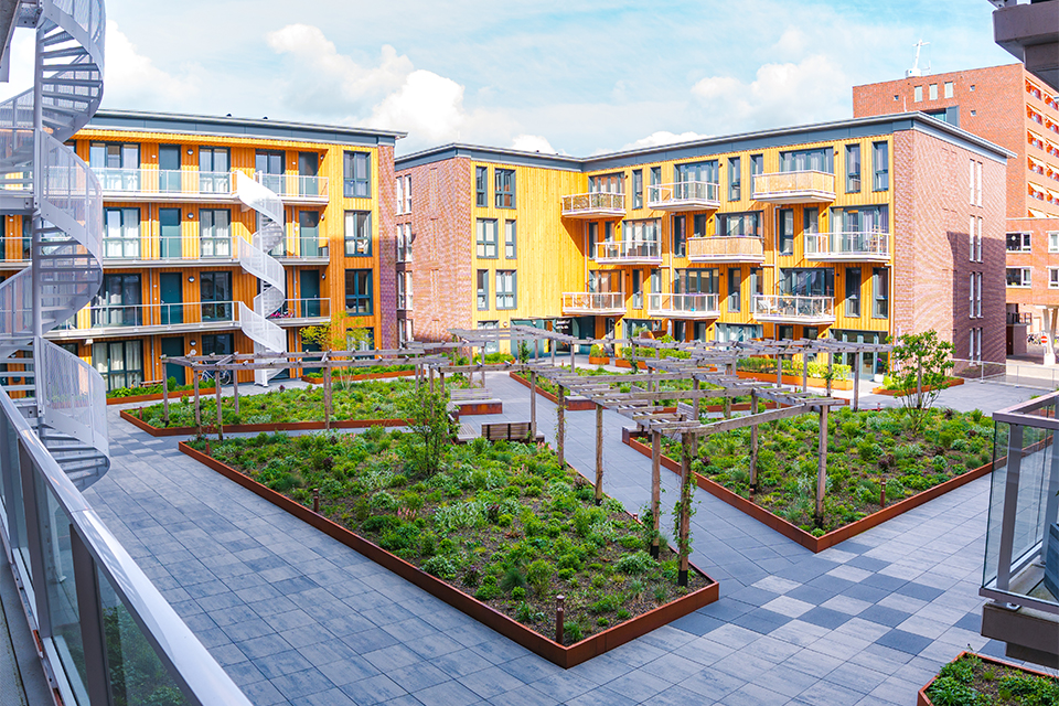 Daktuin van wooncomplex Goudshof kopie
